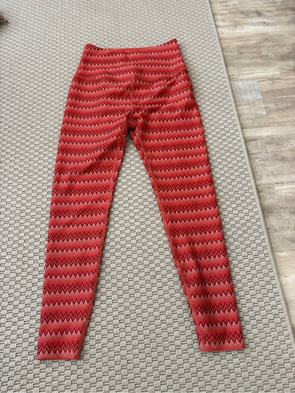 Beyond Yoga Red Chevron Leggings